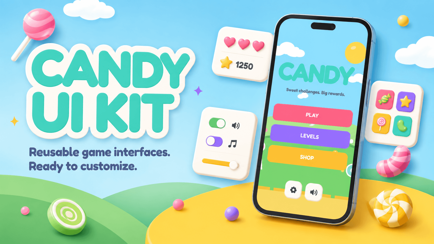 Candy UI Kit colorful interface preview