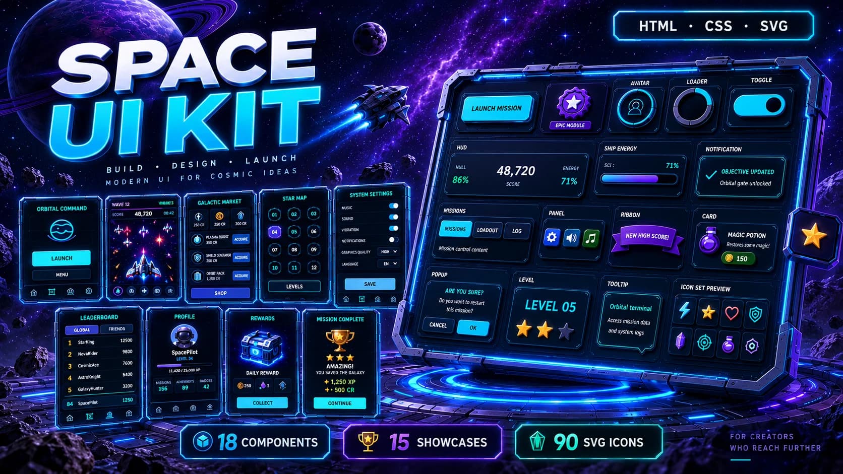 Space UI Kit preview